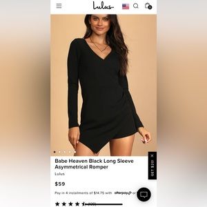 Lulus black long sleeve asymmetrical romper